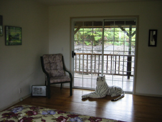 Guest room - guarded by Mr. Tigger!