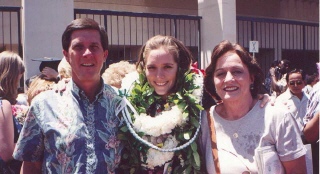 Keri and her parents - UH Graduation - May 2000