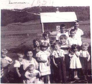 Our farm - 1954 - Royce's kids with us and Shirley Christopherson and their kids